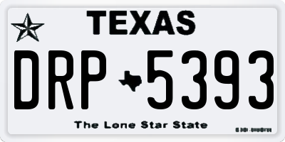 TX license plate DRP5393