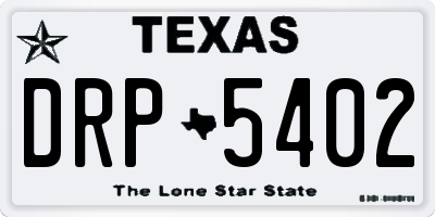 TX license plate DRP5402