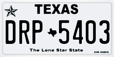 TX license plate DRP5403