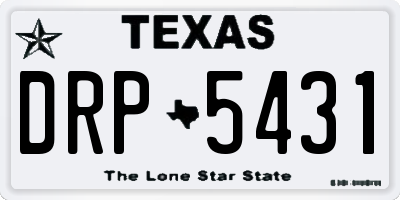 TX license plate DRP5431