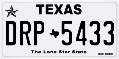 TX license plate DRP5433