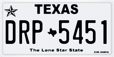 TX license plate DRP5451