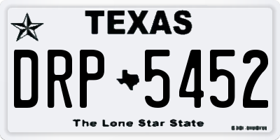 TX license plate DRP5452