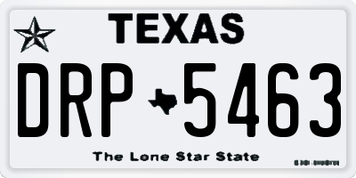 TX license plate DRP5463
