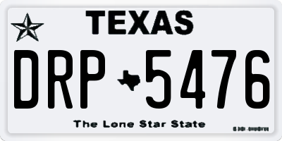 TX license plate DRP5476