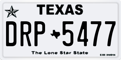 TX license plate DRP5477