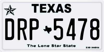 TX license plate DRP5478
