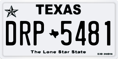 TX license plate DRP5481