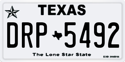TX license plate DRP5492