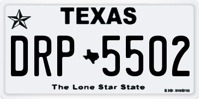 TX license plate DRP5502