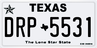 TX license plate DRP5531