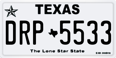 TX license plate DRP5533