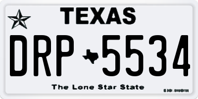 TX license plate DRP5534