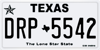 TX license plate DRP5542