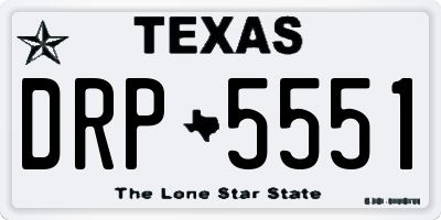 TX license plate DRP5551