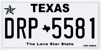 TX license plate DRP5581
