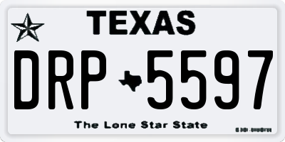 TX license plate DRP5597