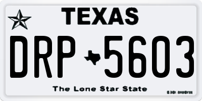 TX license plate DRP5603