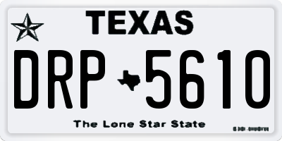 TX license plate DRP5610