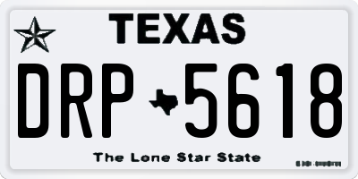TX license plate DRP5618