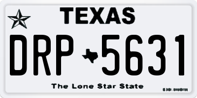 TX license plate DRP5631