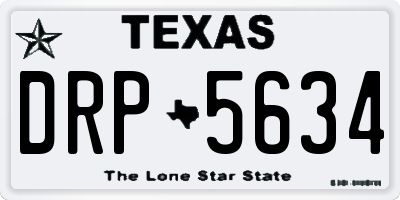 TX license plate DRP5634