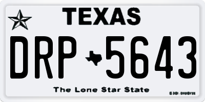 TX license plate DRP5643