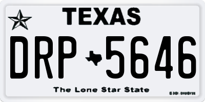 TX license plate DRP5646