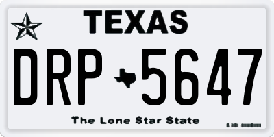 TX license plate DRP5647