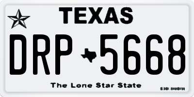 TX license plate DRP5668