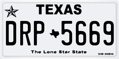TX license plate DRP5669
