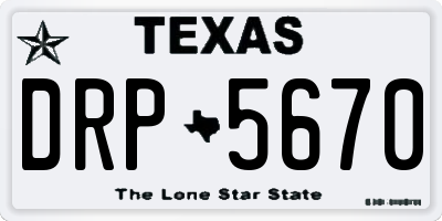 TX license plate DRP5670