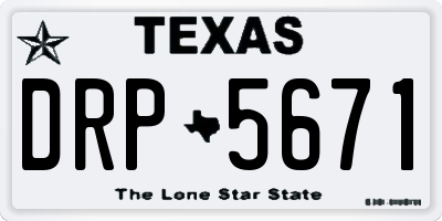 TX license plate DRP5671