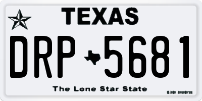 TX license plate DRP5681