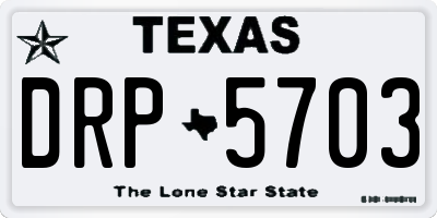 TX license plate DRP5703