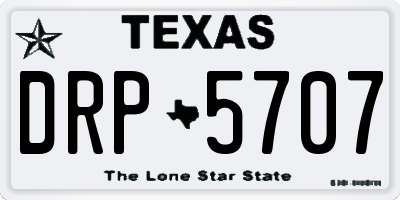 TX license plate DRP5707