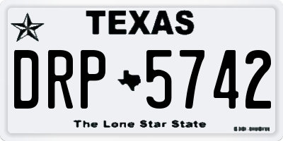 TX license plate DRP5742