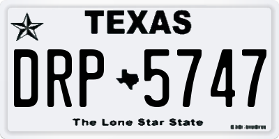 TX license plate DRP5747