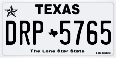 TX license plate DRP5765