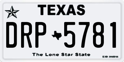 TX license plate DRP5781