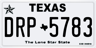 TX license plate DRP5783