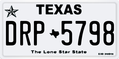 TX license plate DRP5798