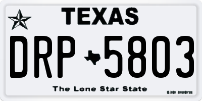 TX license plate DRP5803