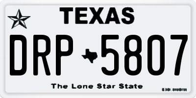 TX license plate DRP5807