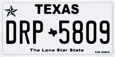 TX license plate DRP5809