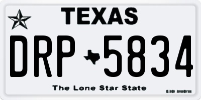 TX license plate DRP5834