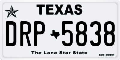 TX license plate DRP5838