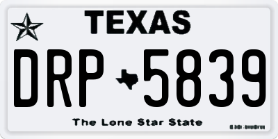 TX license plate DRP5839