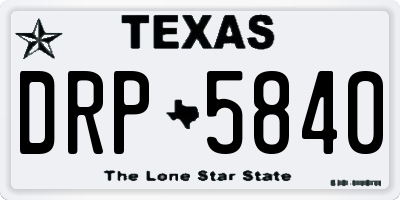 TX license plate DRP5840
