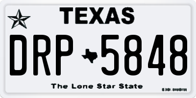 TX license plate DRP5848